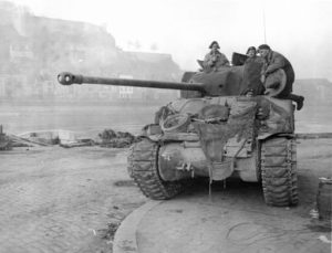 British tankers in a Sherman Firefly